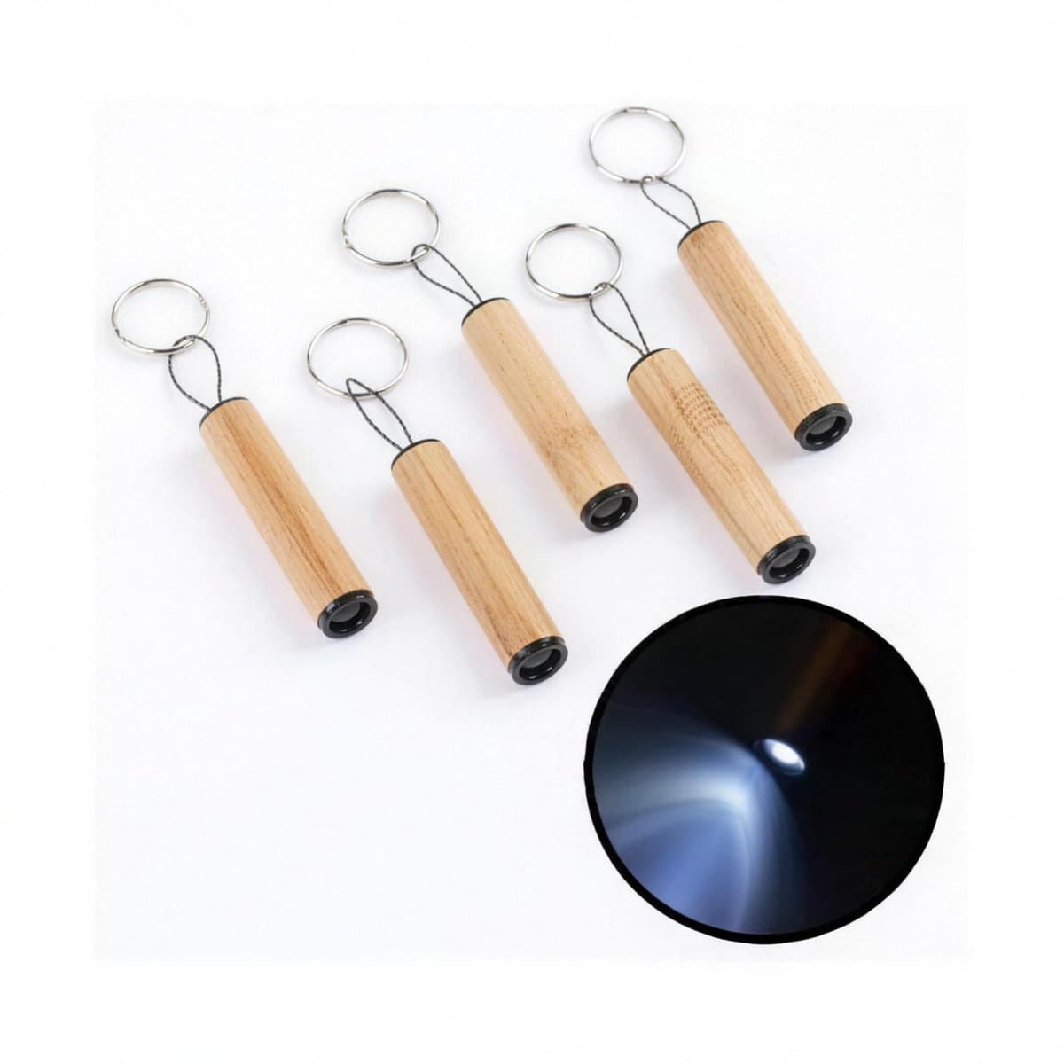 LICHEN - Bamboo keychain with light