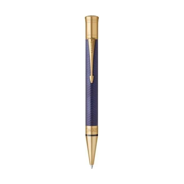 PARKER DUOFOLD BLUE CHEVRON GT BALLPOINT PEN MEDIUM BLACK GB